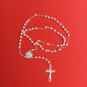 925 sterling SILVER men and women/Catholic ROSARIO necklace‎
